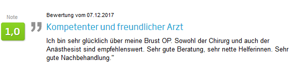 Jameda Bewertung - Brustvergrößerung mit Eigenfett