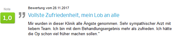 Jameda Bewertung - Brustverkleinerung